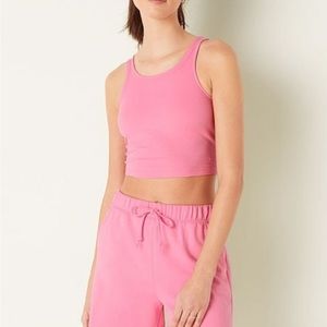 (XXL) Victoria’s Secret PINK Cropped Rib Tank Top 2 Tops